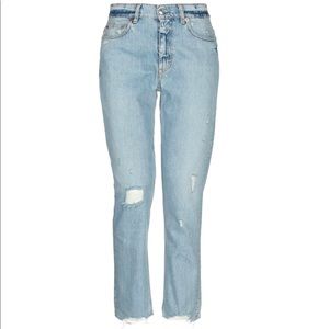 IRO Jeans straight high rise with raw hem